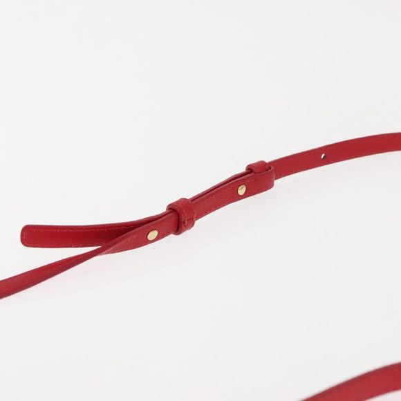 CELINE Trio large Shoulder Bag Leather Red Gold Auth hk3112