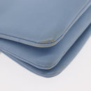 CELINE Trios Mall Shoulder Bag Leather Blue Gold Auth hk3113-9