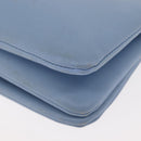 CELINE Trios Mall Shoulder Bag Leather Blue Gold Auth hk3113-14