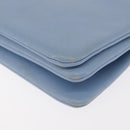 CELINE Trios Mall Shoulder Bag Leather Blue Gold Auth hk3113-16