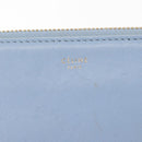 CELINE Trios Mall Shoulder Bag Leather Blue Gold Auth hk3113-17