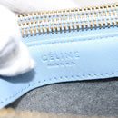 CELINE Trios Mall Shoulder Bag Leather Blue Gold Auth hk3113-18