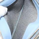 CELINE Trios Mall Shoulder Bag Leather Blue Gold Auth hk3113-24