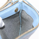 CELINE Trios Mall Shoulder Bag Leather Blue Gold Auth hk3113-26