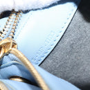 CELINE Trios Mall Shoulder Bag Leather Blue Gold Auth hk3113-12