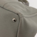 PRADA Canapa MM Hand Bag Canvas Gray Silver Auth hk3116-16