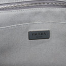 PRADA Canapa MM Hand Bag Canvas Gray Silver Auth hk3116-17