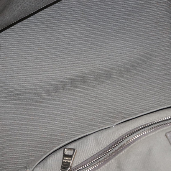 PRADA Canapa MM Hand Bag Canvas Gray Silver Auth hk3116