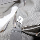 PRADA Canapa MM Hand Bag Canvas Gray Silver Auth hk3116-12