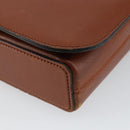 Christian Dior Shoulder Bag Leather Brown Gold Auth hk3117-11