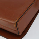 Christian Dior Shoulder Bag Leather Brown Gold Auth hk3117-12