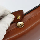 Christian Dior Shoulder Bag Leather Brown Gold Auth hk3117-15