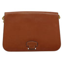 Christian Dior Shoulder Bag Leather Brown Gold Auth hk3117-2