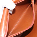 Christian Dior Shoulder Bag Leather Brown Gold Auth hk3117-21