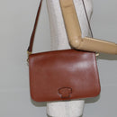 Christian Dior Shoulder Bag Leather Brown Gold Auth hk3117-22
