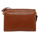 Christian Dior Shoulder Bag Leather Brown Gold Auth hk3117-3