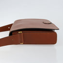 Christian Dior Shoulder Bag Leather Brown Gold Auth hk3117-5