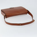 Christian Dior Shoulder Bag Leather Brown Gold Auth hk3117-7