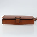 Christian Dior Shoulder Bag Leather Brown Gold Auth hk3117-9