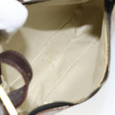 FENDI Zucchino Canvas Hand Bag Enamel Brown Gold Auth hk3118-11