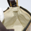 FENDI Zucchino Canvas Hand Bag Enamel Brown Gold Auth hk3118-20