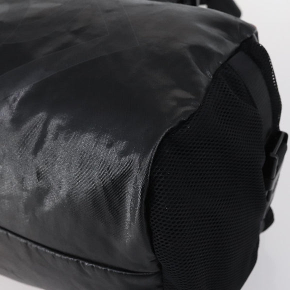 CHANEL Sports Boston Bag PVC Canvas Black Silver CC Auth hk3120