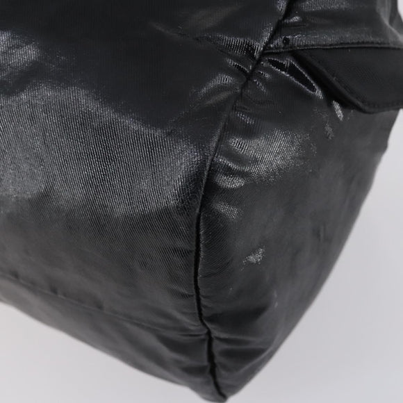 CHANEL Sports Boston Bag PVC Canvas Black Silver CC Auth hk3120