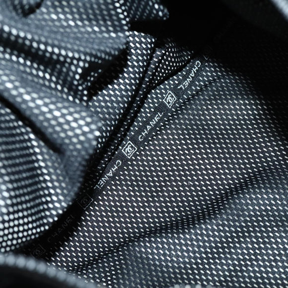 CHANEL Sports Boston Bag PVC Canvas Black Silver CC Auth hk3120