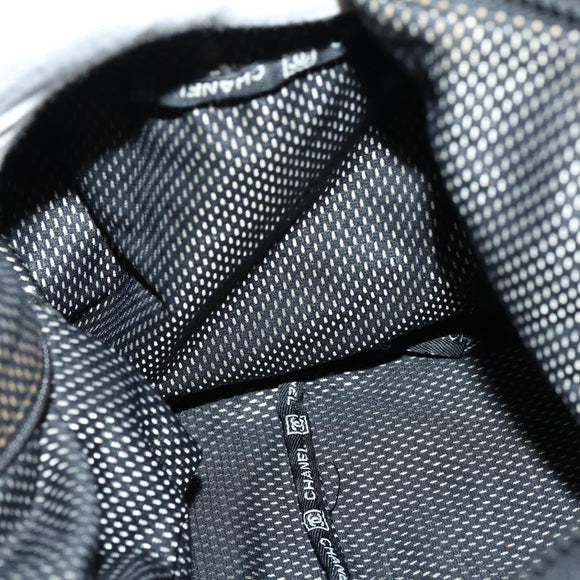 CHANEL Sports Boston Bag PVC Canvas Black Silver CC Auth hk3120