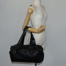 CHANEL Sports Boston Bag PVC Canvas Black Silver CC Auth hk3120-22