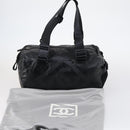 CHANEL Sports Boston Bag PVC Canvas Black Silver CC Auth hk3120-12