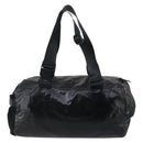 CHANEL Sports Boston Bag PVC Canvas Black Silver CC Auth hk3120-2