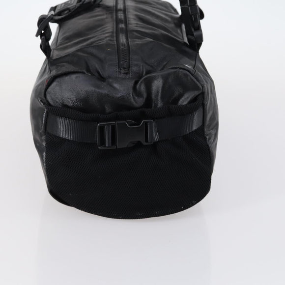 CHANEL Sports Boston Bag PVC Canvas Black Silver CC Auth hk3120