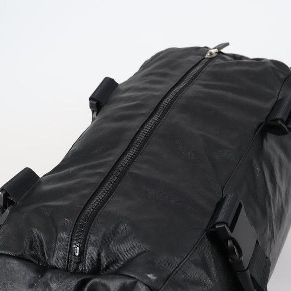 CHANEL Sports Boston Bag PVC Canvas Black Silver CC Auth hk3120