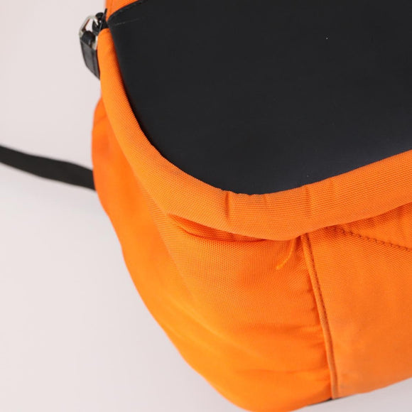 GUCCI Backpack Nylon Orange Silver Auth hk3123
