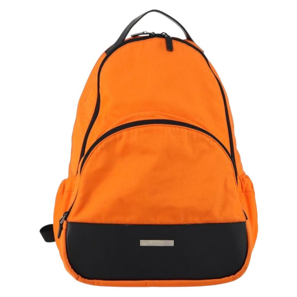 GUCCI Backpack Nylon Orange Silver Auth hk3123