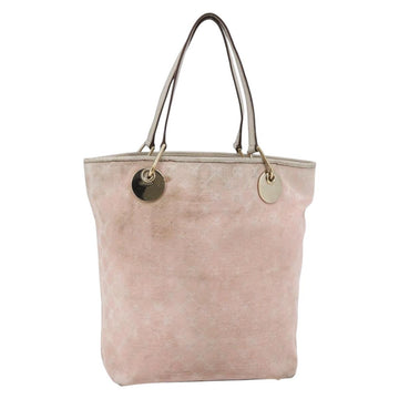 GUCCI GG Canvas Tote Bag Pink Gold 120836 Auth hk3124