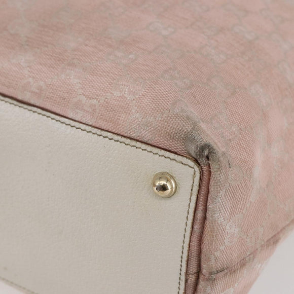 GUCCI GG Canvas Tote Bag Pink Gold 120836 Auth hk3124