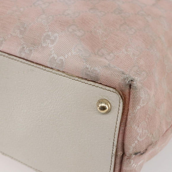 GUCCI GG Canvas Tote Bag Pink Gold 120836 Auth hk3124