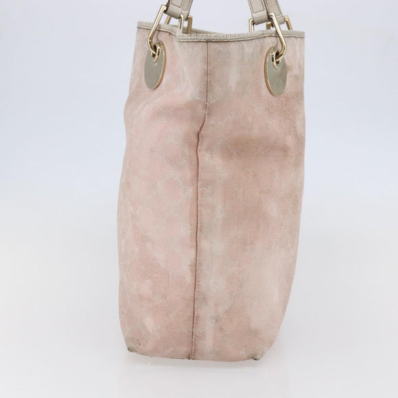 GUCCI GG Canvas Tote Bag Pink Gold 120836 Auth hk3124