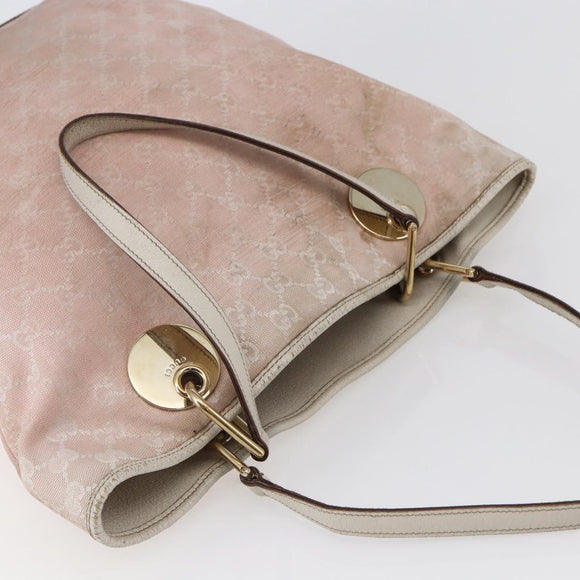 GUCCI GG Canvas Tote Bag Pink Gold 120836 Auth hk3124