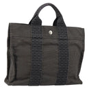 HERMES Her Line PM Tote Bag Canvas Gray Auth hk3125-1