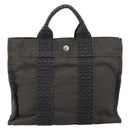 HERMES Her Line PM Tote Bag Canvas Gray Auth hk3125-13