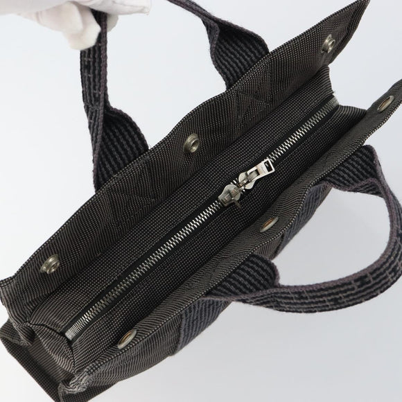 HERMES Her Line PM Tote Bag Canvas Gray Auth hk3125