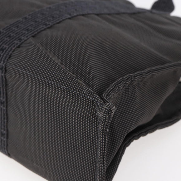 HERMES Her Line MM Hand Bag Canvas Gray Auth hk3126