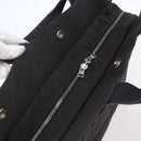 HERMES Her Line MM Hand Bag Canvas Gray Auth hk3126-6