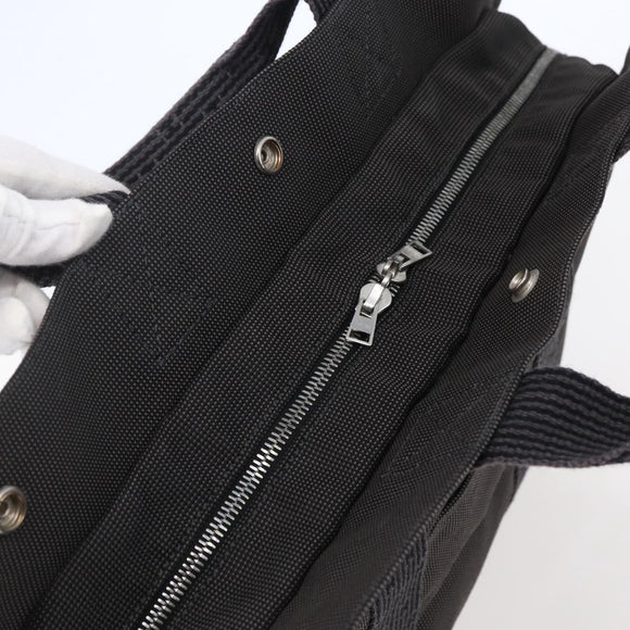 HERMES Her Line MM Hand Bag Canvas Gray Auth hk3126