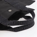 HERMES Her Line MM Hand Bag Canvas Gray Auth hk3126-7