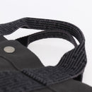 HERMES Her Line MM Hand Bag Canvas Gray Auth hk3126-8