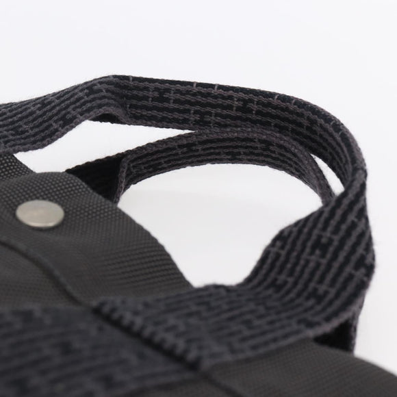 HERMES Her Line MM Hand Bag Canvas Gray Auth hk3126